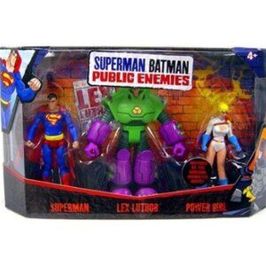 DC Superman Batman Public Enemies 3 Pack Set Lex Luthor, Power Girl, Superman